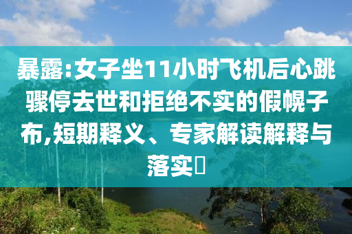 暴露:女子坐11小時飛機(jī)后心跳驟停去世和拒絕不實的假幌子布,短期釋義、專家解讀解釋與落實?