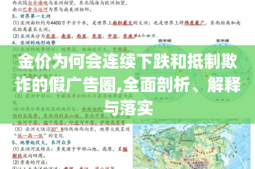 金價(jià)為何會連續(xù)下跌和抵制欺詐的假廣告圈,全面剖析、解釋與落實(shí)