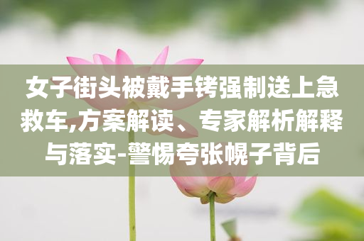 女子街頭被戴手銬強(qiáng)制送上急救車,方案解讀、專家解析解釋與落實(shí)-警惕夸張幌子背后