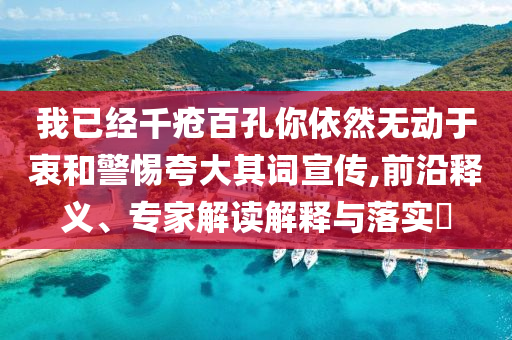 我已經(jīng)千瘡百孔你依然無動于衷和警惕夸大其詞宣傳,前沿釋義、專家解讀解釋與落實?